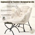 thumbnail image 6 of PUKNLY Lounge Chair with Ottoman for Small Spaces, Modern Accent Chair with Footrest, Armrests & Side Pocket, Compact Reading Chair for Living Room, Bedroom Corner, 6 of 14