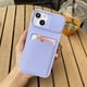 thumbnail image 1 of Funda de teléfono tipo billetera con tarjetero de protección para cámara deslizante para iPhone 13 14 Pro Max 12 11 X XR XS Max 7 8 Plus SE, funda de silicona suave Tan Jianjun unisex, 1 of 2