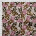 thumbnail image 4 of Soimoi Leaves Print, Silk Fabric, Decor Sewing Fabric by The Yard 42 Inch Wide,Decorative Fabric for Shirts Suits Ties, Brown, 4 of 5