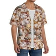 thumbnail image 4 of Daiia Colorful Seashells Men's Linen Shirts Short Sleeve Casual Shirts Button Down Shirt for Men Beach Summer Wedding Shirt-Small, 4 of 7