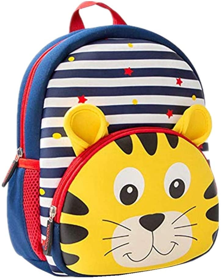 Toddler Backpack, Waterproof Preschool Backpack, 3D Cute Cartoon Animal Schoolbag for Kids for 1-6 Years Boys Girls,Tiger