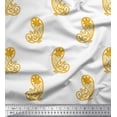 thumbnail image 1 of Soimoi Gold Georgette Viscose Fabric Floral & Paisley Decor Fabric Printed Yard 42 Inch Wide, 1 of 1