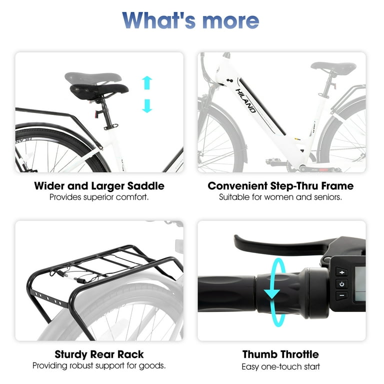 Hiland 350W Electric Bike for Men Women, 700C Step-Through