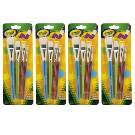 Crayola Big Paintbrush Set, Flat, 4 Per Pack, 4 Packs