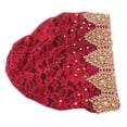 thumbnail image 3 of Muslim Turban Hat, Turban Head Wrap Multicolor Floral Design Fine Workmanship Stylish Exquisite  For Worship For Daily Wear Wine Red, 3 of 8