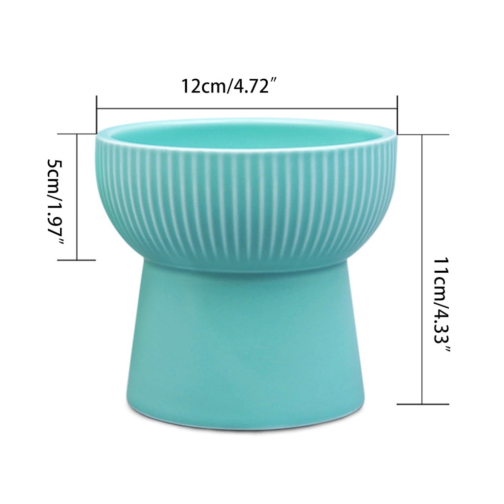Ceramic Raised Elevated Bowl Pet Cats Dogs Food Water Dish Stress Porcelain Feeding Dispenser Container