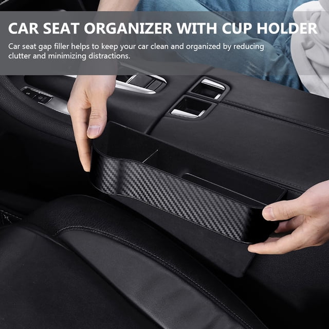 BESTYASH 2Ud Organizador Para Huecos De Asiento De Con Portavasos Color Negro