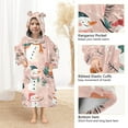 thumbnail image 3 of FORMRS Wearable Blanket Hoodie with Sleeves for Kids Cozy Flannel Sweatshirt, Christmas Snowman, 3 of 7