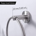 thumbnail image 3 of Toallero de mano para baño Anillo de toalla de mano Toallero de baño redondo Soporte de pared SUS 304 Acero inoxidable Acabado cepillado JFHHH pequeña, 3 of 5