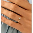 thumbnail image 4 of vylahjewellery Bezel Round Diamond Engagement Anniversary Ring Elegant Moissanite Split Shank Valentine Day Ring Vermeil Yellow Gold Proposal Wedding Ring for Her, 4 of 7