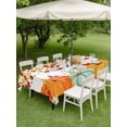 thumbnail image 3 of Outdoor Tablecloth with Umbrella Hole and Zipper, Fall Orange Pumpkins Rectangle Table Cloth 60x84 Inch Waterproof Tablecloth, Thanksgiving Farmhouse Maple Leaf Picnic Table Cover for Patio Camping, 3 of 7
