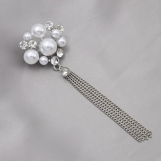 Broche Floral Ganfancp Moda Borla Flash Diamante Cristal Perla Liquidación 1X