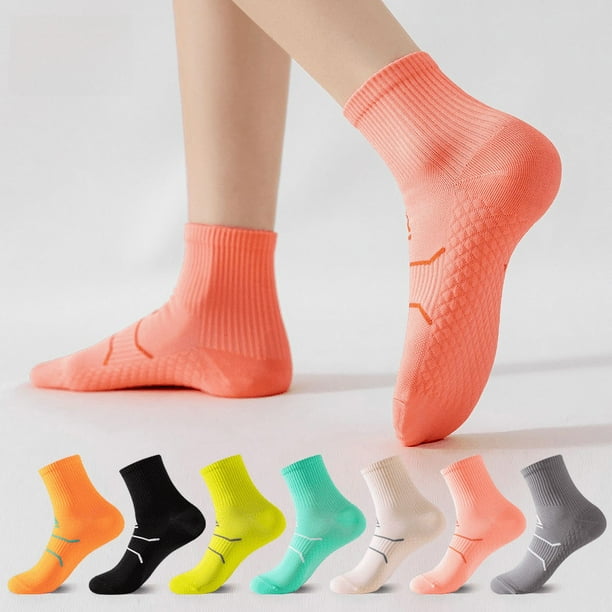 Calcetines para hombre y mujer, primavera y verano, para maratones, carreras profesionales, fitness, calcetines deportivos antiestrés para las cuatro estaciones, calcetines de tubo medio con parte
