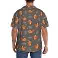 thumbnail image 3 of Bingfone cute fall fox leaf for Men's Cuban Collar Short Sleeve Shirt with Pocket Button Down Cardigan Summer Shirt-X-Large, 3 of 5