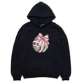 thumbnail image 3 of Disco Volleyball Coquette Bow Hoodie for Women & Girls Game Day, Black Hoodie, S, 3 of 8