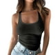 thumbnail image 1 of Puntoco Chaleco top Sin Mangas Con Cuello En U De Color Sólido Informal Para Mujer Negro Xxxxl, Regalo Para Mujer, 1 of 6