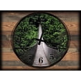 thumbnail image 1 of Large Wall Clock on Canvas Art Suspension Bridge into Jungle Forest over River 12 x 16 Inch Wall Art Decor Brown, 1 of 3