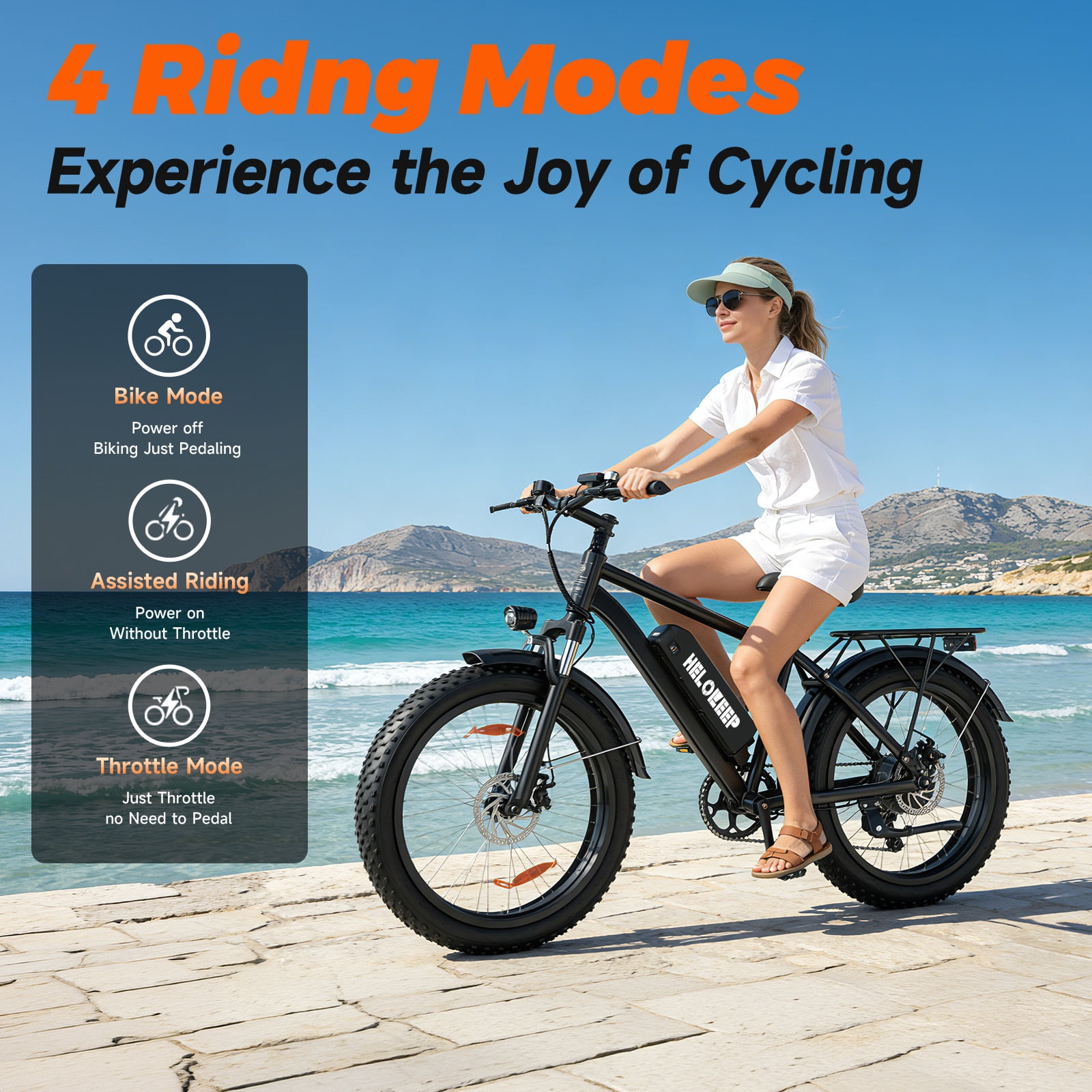 26" Fat Tire Electric Bike for Adults, 750W Motor (1500W Peak), 48V 15.6Ah Removable Battery, UL 2849 Certified Off-Road Ebike, 7-Speed Dual Disc Brakes, Black