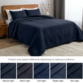 thumbnail image 4 of Mellanni Bedspread Coverlet Set Navy - Reversible Bedding Cover - Oversized Quilt Set, 2 Piece, Twin / Twin XL, Navy, 4 of 8