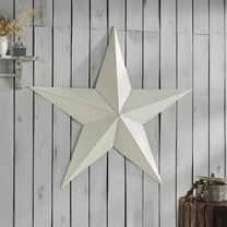 VHC Brands Patriotic Metal Star Distressed 48x48, Independence Day Decor, Decorative Wall Hanging, Rustic Farmhouse Decorations, Creme, Black