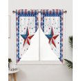 thumbnail image 3 of Swag Curtains, America Flag Star Plaid Check Rod Pocket Kitchen Curtains Valances Tier Curtains Swag Valance Curtains for Bedroom Living Room 36" x 45", 2 Panels, 3 of 6