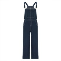 Mens Bib and Brace Overalls with Pockets Big and Tall Solid Wide Leg Long Jean Cargo Denim Pants Loose Fit Jumpsuits