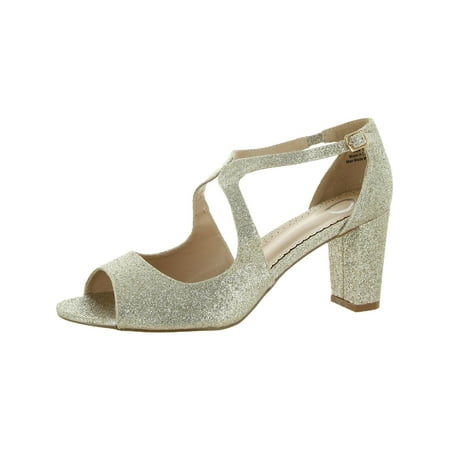 

Journee Collection Womens Faux Leather Comfort Insole Heel Sandals