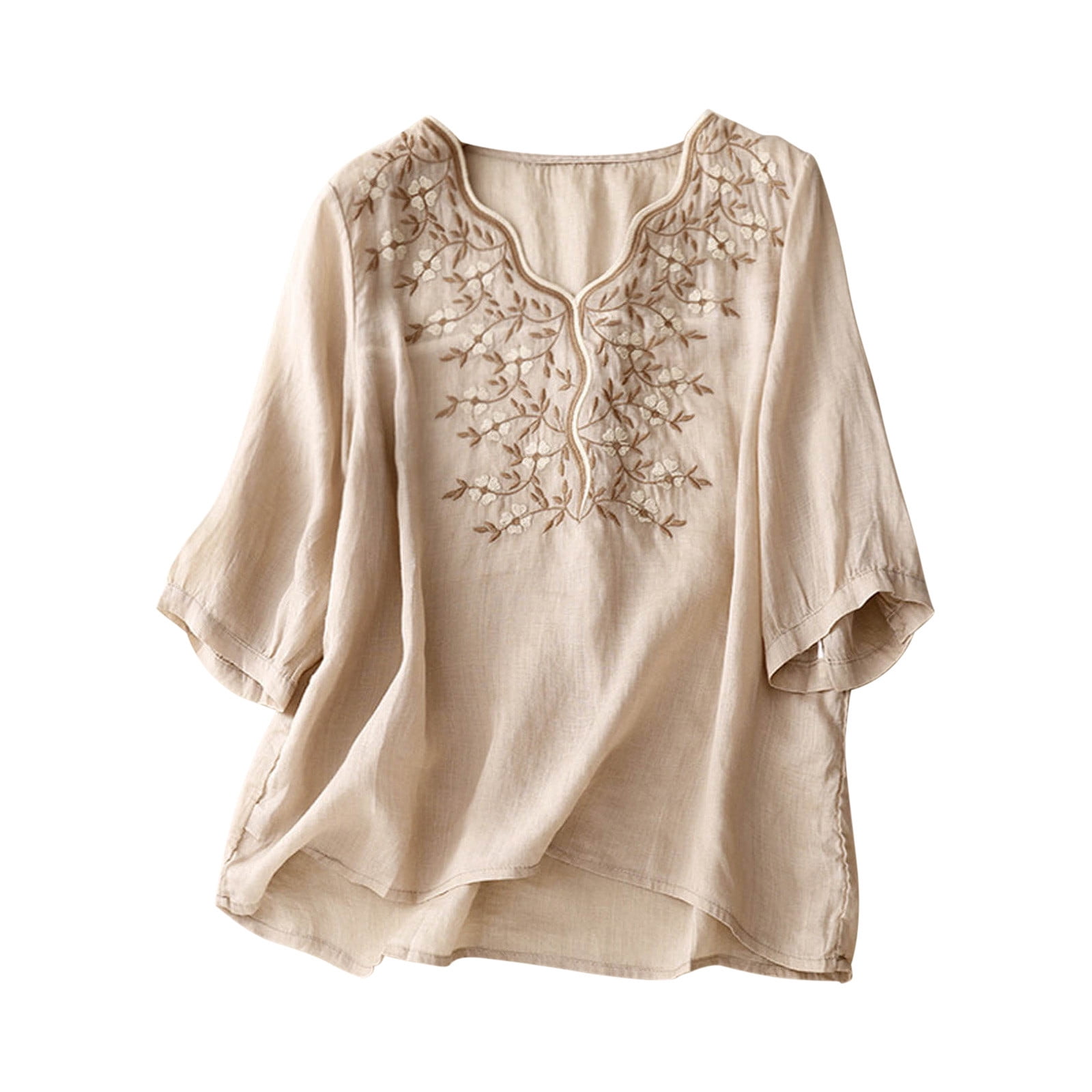 WEIYAN Women's V Neck Wrap Tops Summer T-Shirt Short Sleeve