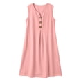thumbnail image 4 of Antinious Ladies Summer Short Sleeve High Neck Loose Breathable Casual Long Dress, 4 of 5