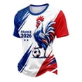 thumbnail image 4 of Women's Football Graphic T-Shirt, Round Neck Soccer Fans T-Shirt, Casual Short Sleeve Tops for Football Supporters, Graphic Tee for Soccer Tournament 2026 Light Blue Size: 2XL, 4 of 7