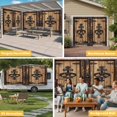 thumbnail image 6 of Barn Door Garage Door Cover Banner 6 x 13 FT, Farmhouse Wooden Grain Rustic Tribal Pattern Garage Door Curtains Backdrop with Grommets for Indoor Outdoor Wall Party Porch Yard Decorations Background, 6 of 9