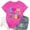 Hot Pink, variant on Womens Retro 90s Graphic Letter Crew Neck Summer Tops Casual Relaxed Fit Short Sleeve T Shirt Pullover Style Fashionable Daily Wear Tee