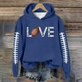 thumbnail image 2 of WEAIXIMIUNG Robes Sweat-Shirt pour Femmes avec Poches Sweat à Capuche à Manches Longues Col Rond Imprimé Lettre Rugby, 2 of 3