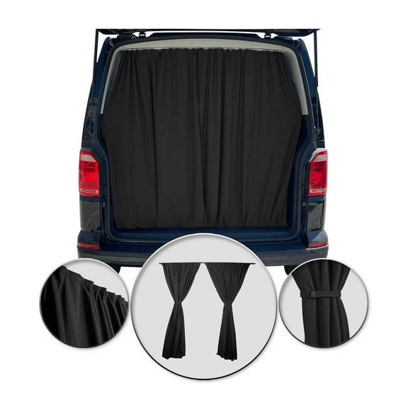 Trunk Tailgate Curtains for GMC Safari Black 2 Privacy Curtains