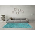 thumbnail image 3 of Ahgly Company Indoor Square Southwestern Light Blue Country Area Rugs, 7' Square, 3 of 4