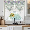thumbnail image 6 of Eucalyptus Leaves Swag Curtains for Kitchen/Bedroom/Living Room, Sage Green Weeping Summer Botanical Scalloped Curtains 63 Inch Long, Window Swag Topper Curtains Valances 2 Panels Set 36"x63", 6 of 8