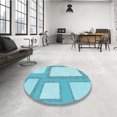 thumbnail image 4 of Ahgly Company Machine Washable Indoor Rectangle Transitional Blue Area Rugs, 5' x 7', 4 of 7