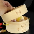 thumbnail image 3 of MasteelfCA Bamboo Steamer Kitchen Food Steamer Steamer Basket with Lid Cooking Tool, 3 of 7