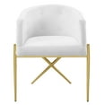 thumbnail image 6 of Modway Savour Tufted Performance Velvet Accent Dining Armchair in White, 6 of 10