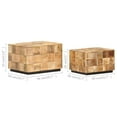 thumbnail image 2 of vidaXL Coffee Tables 2 pcs with Block Design Rough Mango Wood, 2 of 11