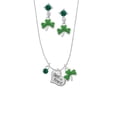 thumbnail image 2 of Delight Jewelry Silvertone Small ''Best Friend'' Heart Green Shamrock Necklace and Clover Earrings Jewelry Set, 2 of 5
