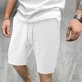 thumbnail image 4 of BSDJILFG Bermuda Shorts for Men Elastic Waist Drawstring Clearance,Summer Solid Color Khaki Shorts for Men Beach Shorts Athletic Workout Shorts Clearance, 4 of 6