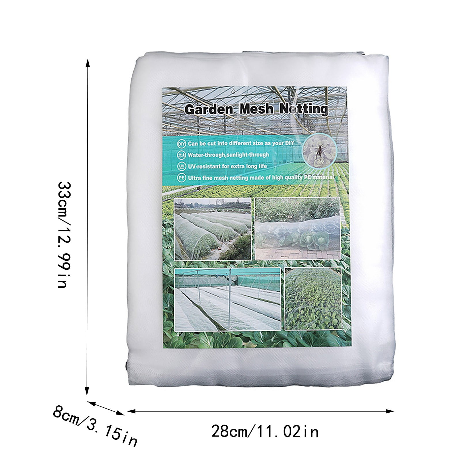 3X8M Pe Garden Netting Mesh Ultra Fine Net Breathable Plant Covers Protection For Vegetables Fruits Flowers Crops(Clear-One Size)