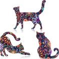 thumbnail image 1 of Hongchun 4 Pieces Acrylic Cat Brooch Pin Cute Different Animal Pattern Lapel Pin Badges Accessory Colorful, 1 of 7