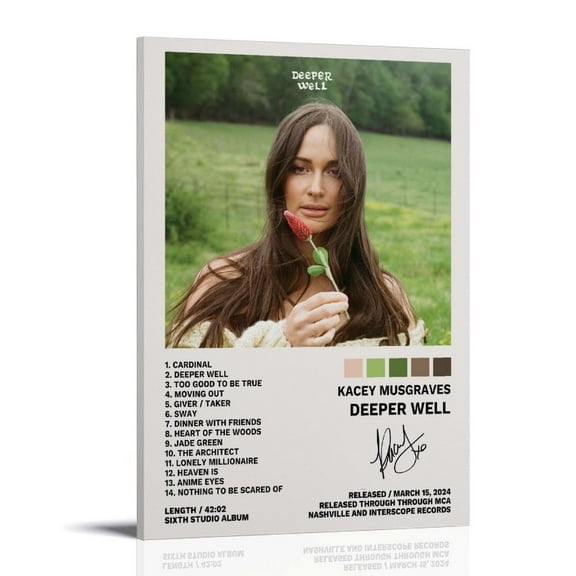 Kacey Musgraves Poster Deeper Well Album Cover Posters for Room Aesthetic Canvas Wall Art for Teens Room Decor
