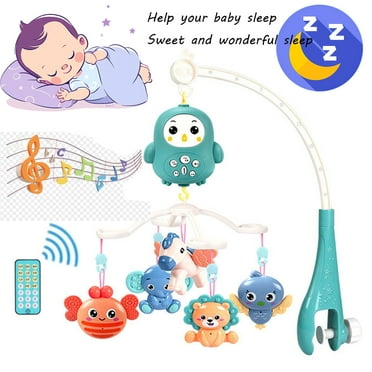 FAMKIT Baby Crib Mobile Toys, Baby Mobile for Crib with Relaxing Music and Lights, Hanging Crib Toys for Boys Girls Bassinet