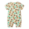 thumbnail image 2 of Beilxfa Infant Baby Boys Short Sleeve Romper Newborn Cotton Two Way Zipper Jumpsuit Toddler Summer Bodysuit 3M-3T, 2 of 7