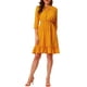 thumbnail image 2 of INSPIRE CHIC Vestido A-Line de Chifón con Volantes en Capa y Mangas 3/4 para Mujeres en Amarillo, 2 of 8