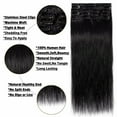 thumbnail image 4 of Benehair Clip in Human Hair Extensions Full Head 100% Remy Real Hair 8pcs Black Straight For Women 8"-24", 4 of 12