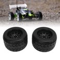 thumbnail image 4 of RC Truck Wheels, Bumpy Texture Strong Cushioning Thickening Black Rubber Plastic RC Car Tires Excellent Grip  for Rough Roads Type A Hub, 4 of 8